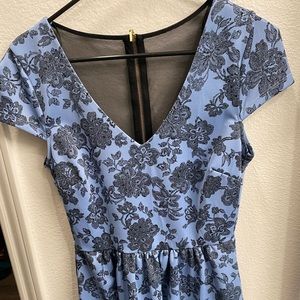 Black & blue floral dress